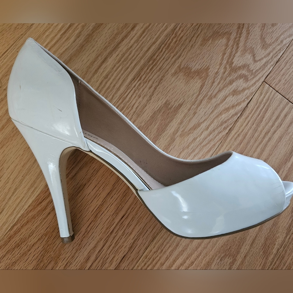 Call It Spring Glossy White Heels